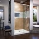 preview thumbnail 1 of 30, DreamLine Flex 32 in. D x 42 in. W x 74 3/4 in. H Pivot Shower Door and Shower Base Kit - 32" x 42"