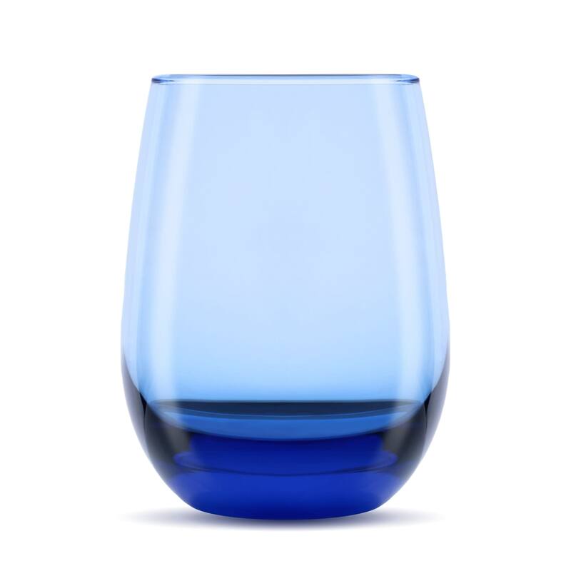 Libbey Classic Blue All-Purpose Stemless Wine Glasses, 15.25-ounce, Set of 6 - Set of 6