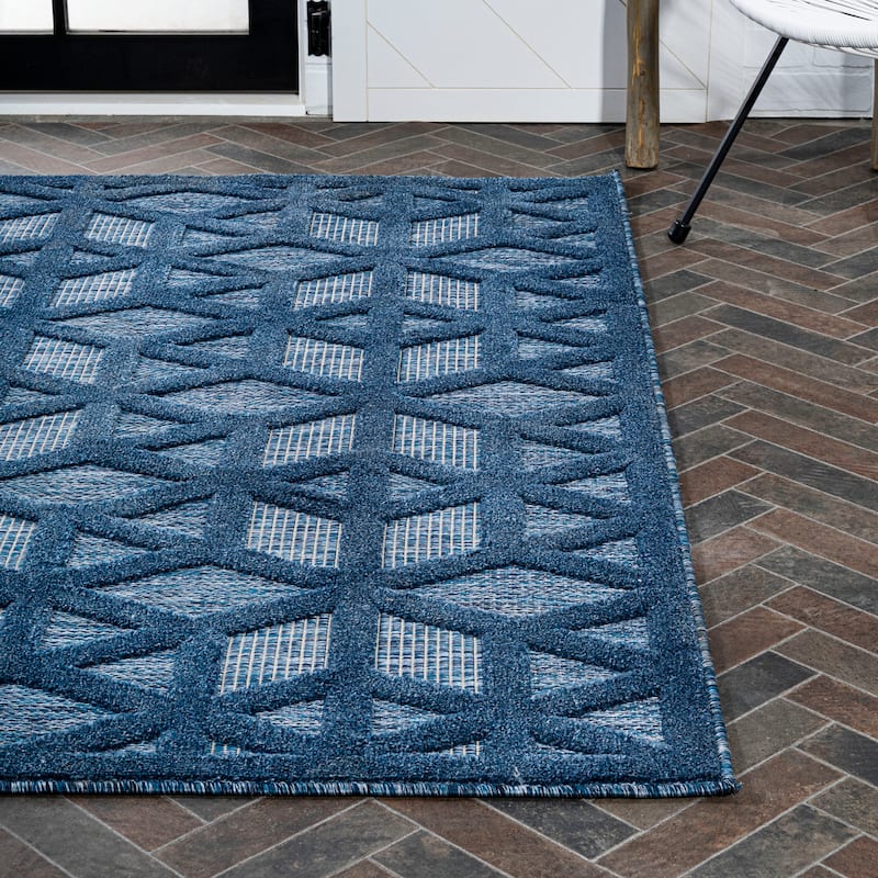 JONATHAN Y Peralta Neutral Geometric Indoor/Outdoor Area Rug