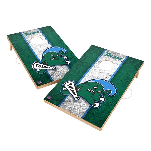 slide 2 of 5, Vintage Tulane University Green Wave Regulation 2x4 Cornhole Set