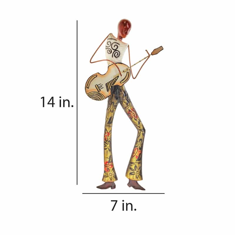 Handmade Guitar Player Wall Decor (Philippines) - 1 x 7 x 14