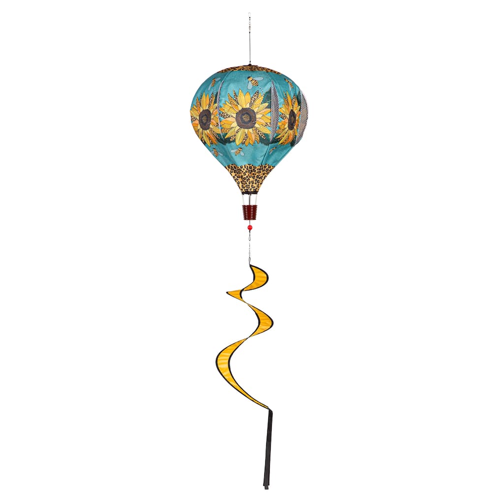 Welcome Friends Leopard Sunflower Burlap Balloon Spinner