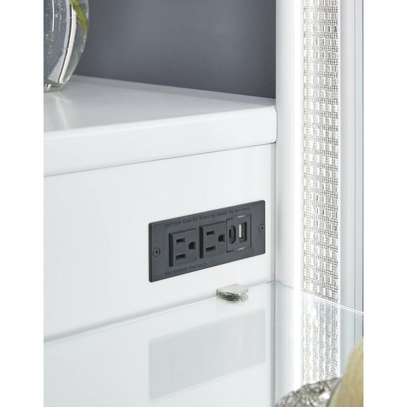 Signature Design by Ashley Chalanna White Vanity - 62.5" W x 18" D x 33.75" H
