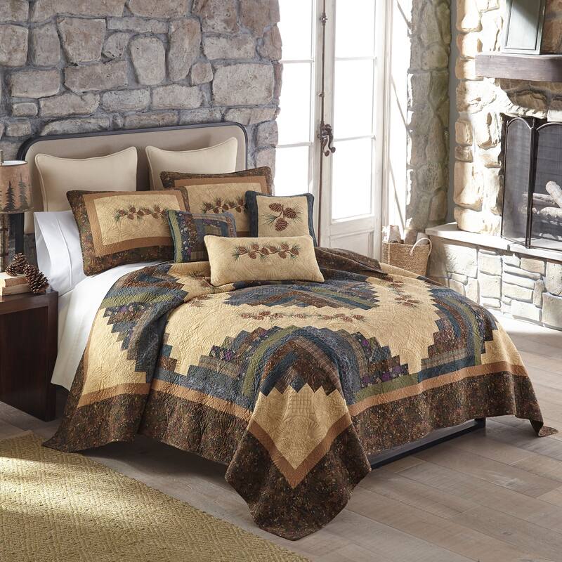 Donna Sharp's Cabin Raising Pinecone Quilt Set