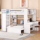 preview thumbnail 15 of 40, Multifunctional Design Loft Bed with Ladder, Wardrobe, Desk and Bookshelves, Full size White