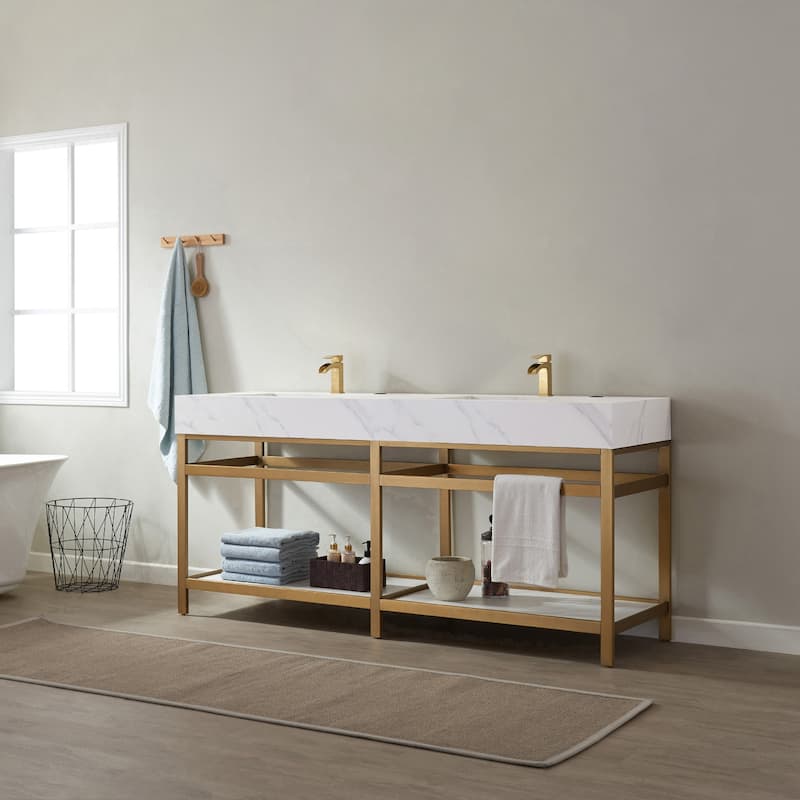 Bilbao 72" Vanity ,stainless steel bracket and Countertop,no Mirror