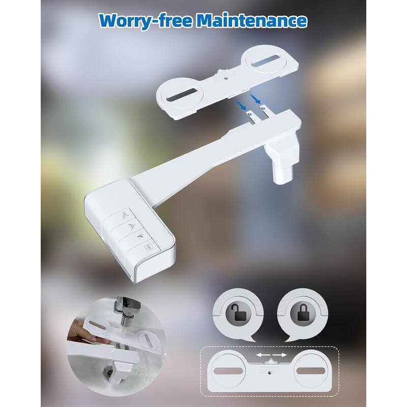 Dual Nozzle Bidet Attachment for Toilet, Self Cleaning Water Sprayer