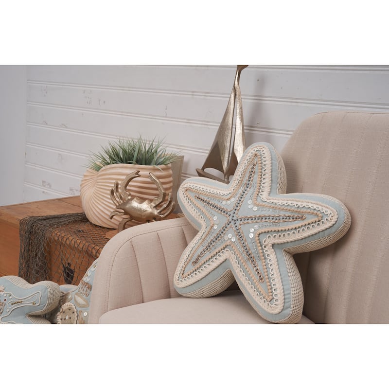 Beaded Sea Star Shaped Pillow
