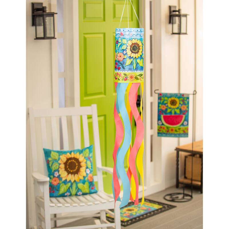 Folk Sunflower Sublimated Windsock