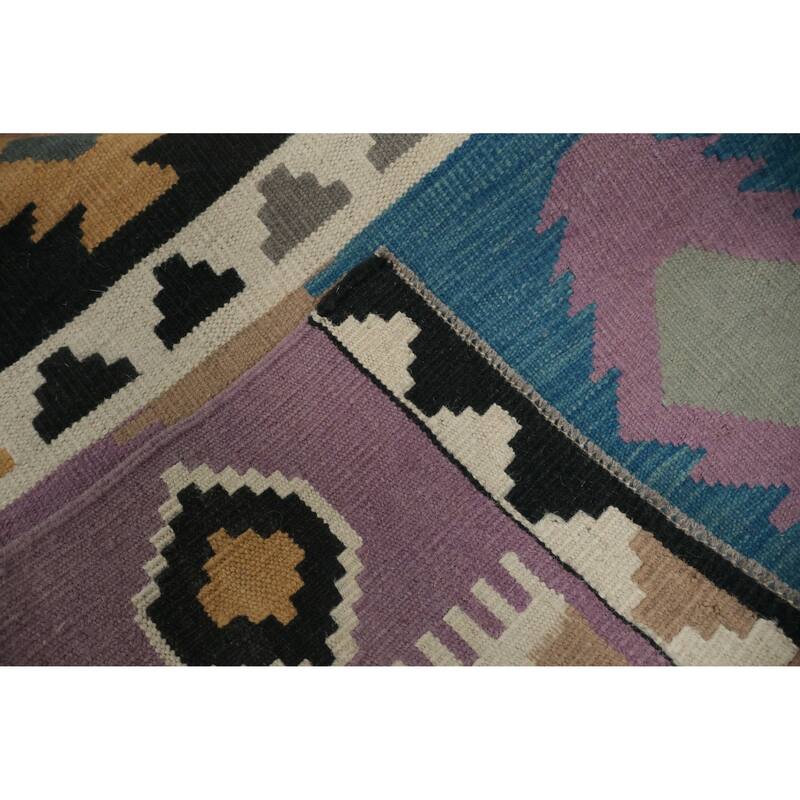 Hand Woven Oriental 100% Wool Carpet Southwestern Tribal Multi-Colored Kilim Area Rug - 8' 0'' X 4' 10''