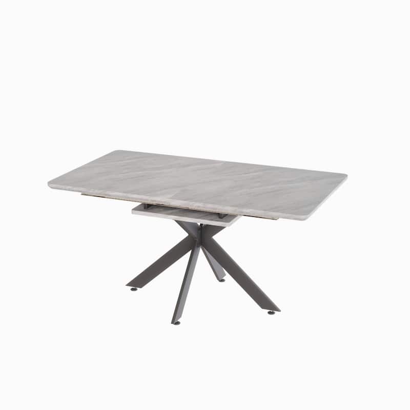 Extendable 78.15"Very large Grey Dining Table