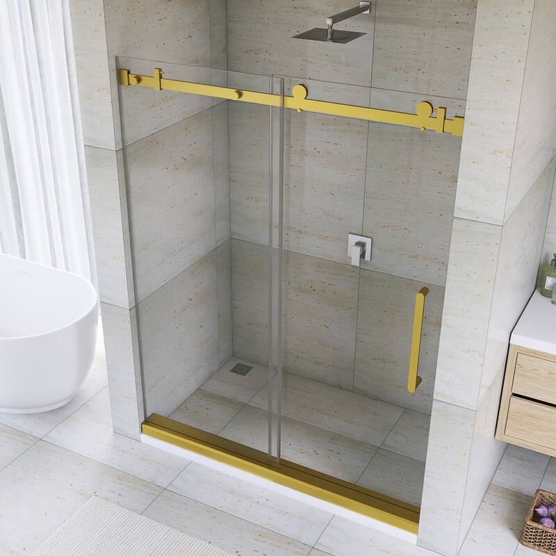 60" x 76" Sliding Frameless Shower Door - 60'' x 0.38'' x 76''