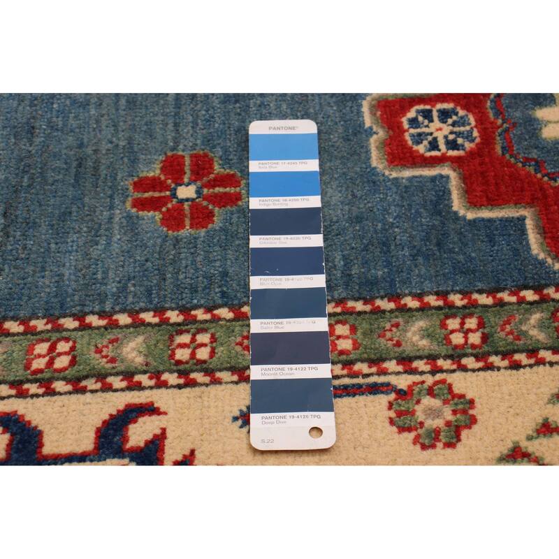 ECARPETGALLERY Hand-knotted Finest Ghazni Blue Wool Rug - 5'6 x 7'10