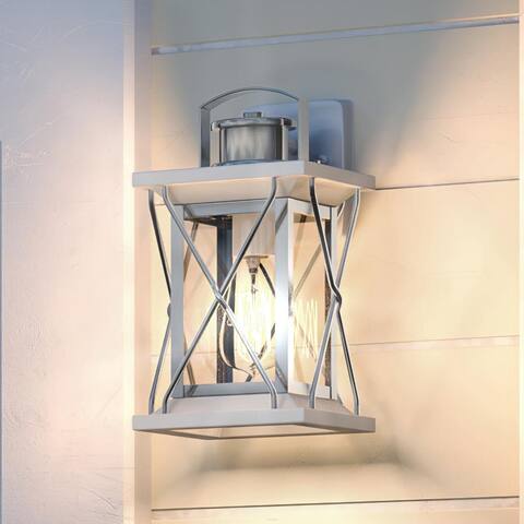 Luxury Colonial Outdoor Wall Light, 13"H x 6.5"W, with Tudor Style, Stainless Steel, by Urban Ambiance