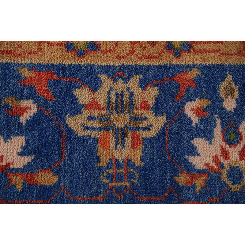Floral Heriz Serapi Indian Area Rug Hand-Knotted Wool Carpet - 7'11"x 9'11"