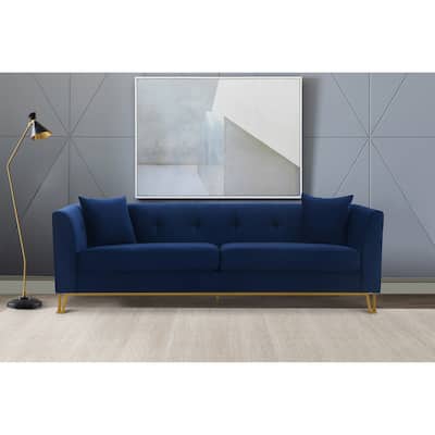 Everest 90" Fabric Upholstered Sofa with Metal Legs