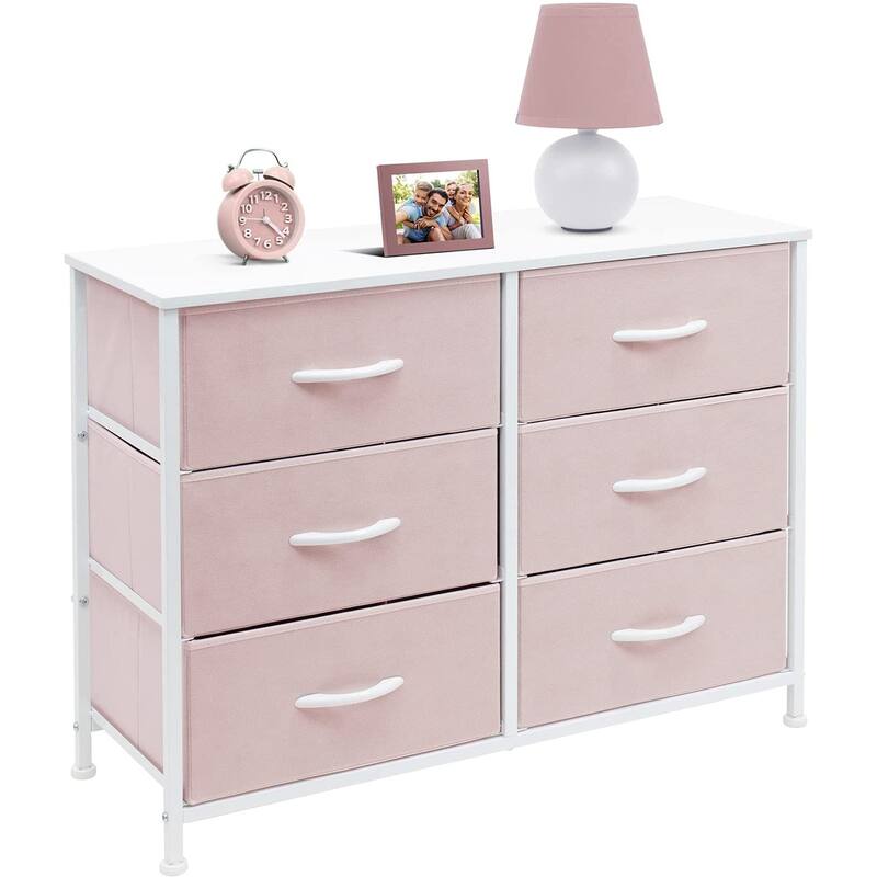 Dresser w/ 6 Drawers Furniture Storage Chest for Home, Bedroom