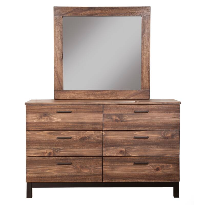 Origins by Alpine Weston Wood 6 Drawer Dresser in Rustic Pine
