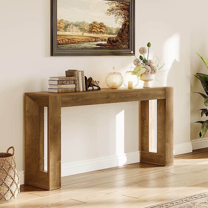 63" Wooden Console Table for Entryway, Hallway, Sofa
