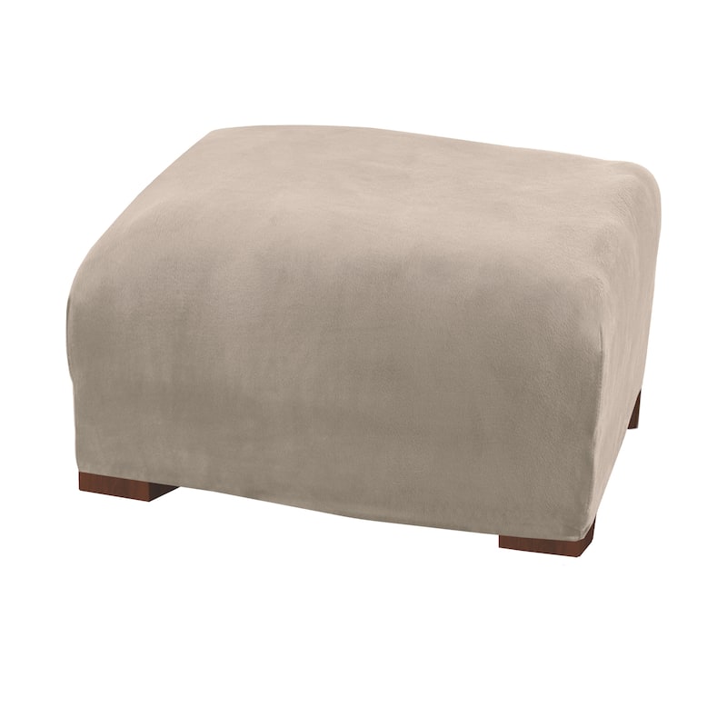 Premium Stretch Velvet-Plush Ottoman Slipcover