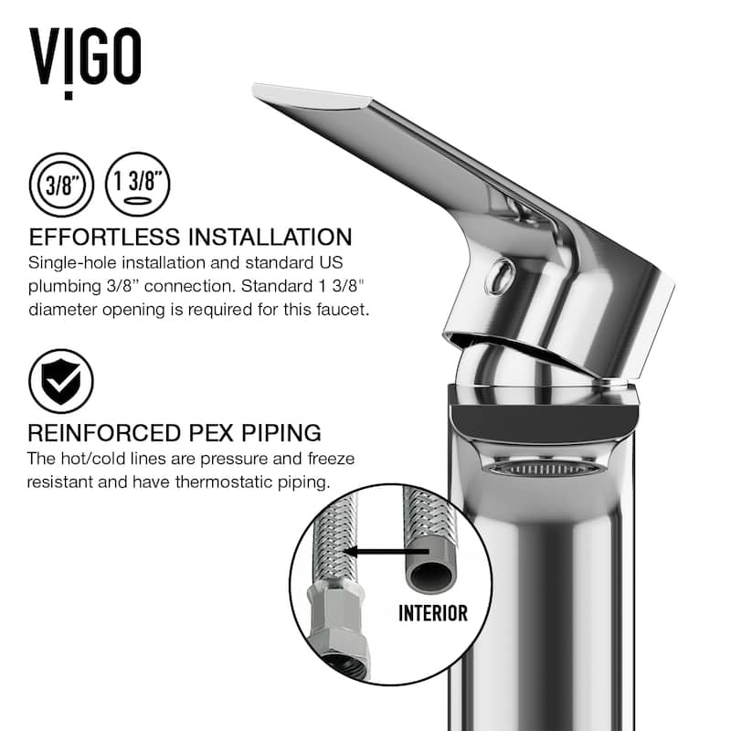 VIGO Davidson 6" H Single Handle Single Hole Bathroom Faucet