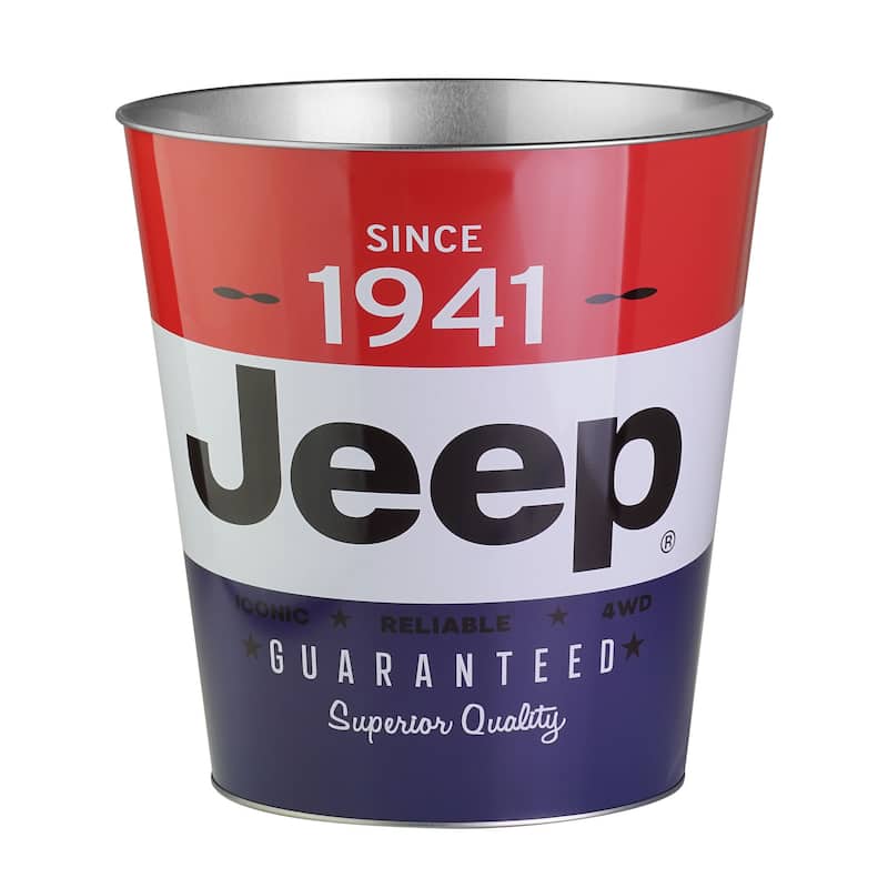 American Art Decor Decorative Metal Trash Can Garbage Bin Waste Basket - Jeep