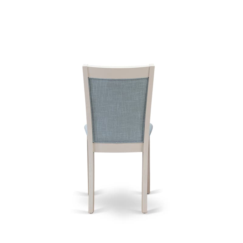 East West Furniture Monza Parson Dining Chairs - Linen Fabric Upholstered Chairs, Set of 2, (Finish Options)