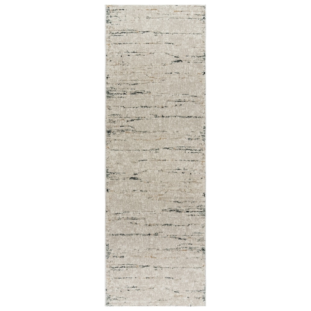 Gertmenian Trevi Polyester High-Low Plush Neutral Modern Abstract Indoor Area Rug Collection