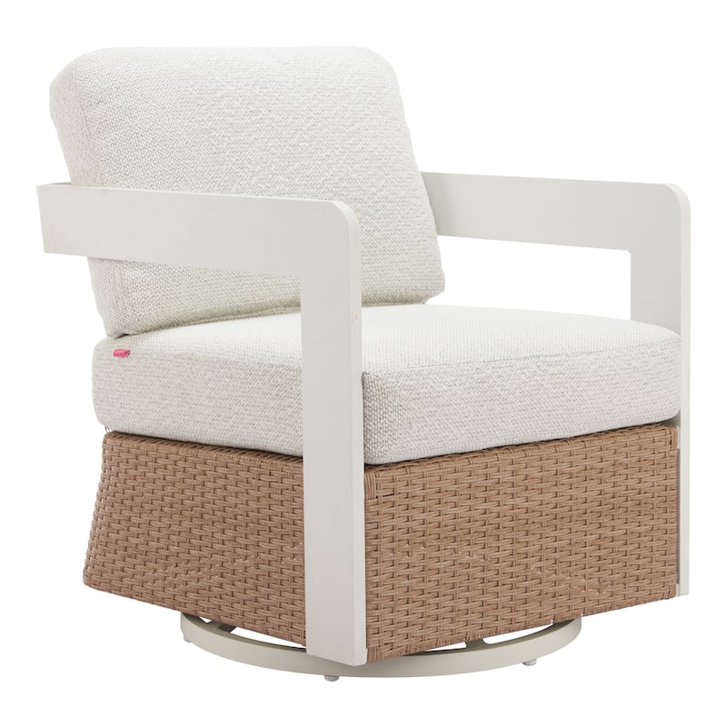 Gelo Swivel Chair White & Brown