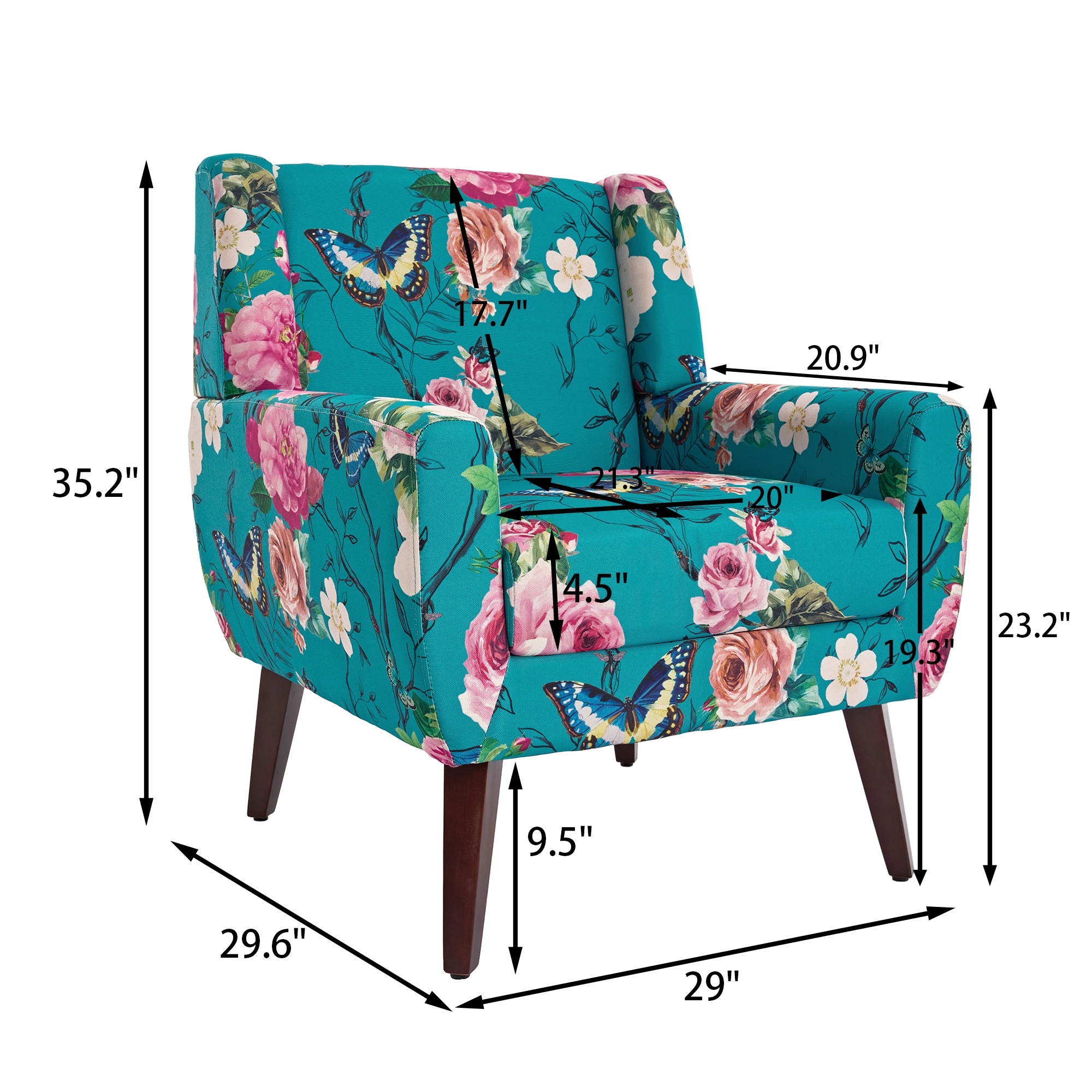 Modern Cotton Linen Upholstered Accent Chair for Living Room-image