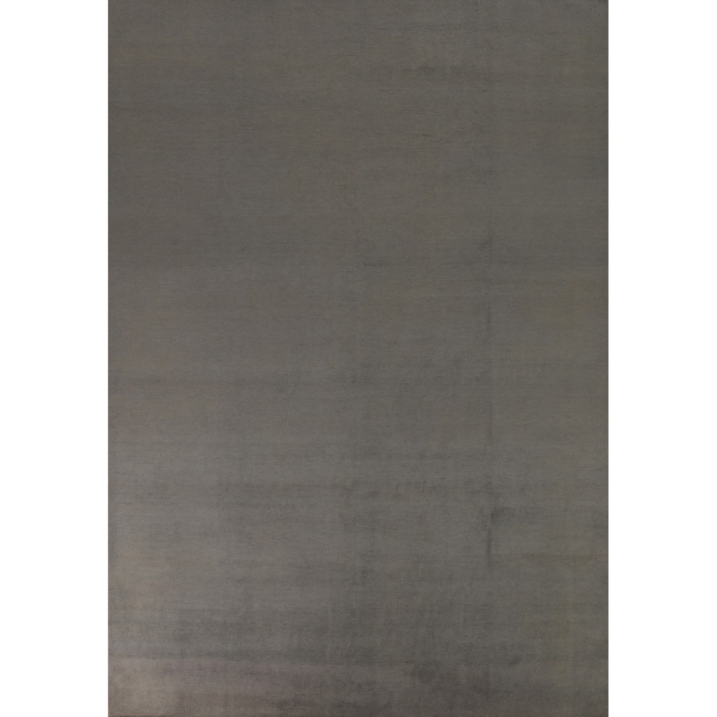 Hand Knotted Oriental 100% Wool Carpet Tribal Tribal Greys & Charcoal Gabbeh Area Rug - 13' 0'' X 9' 11''