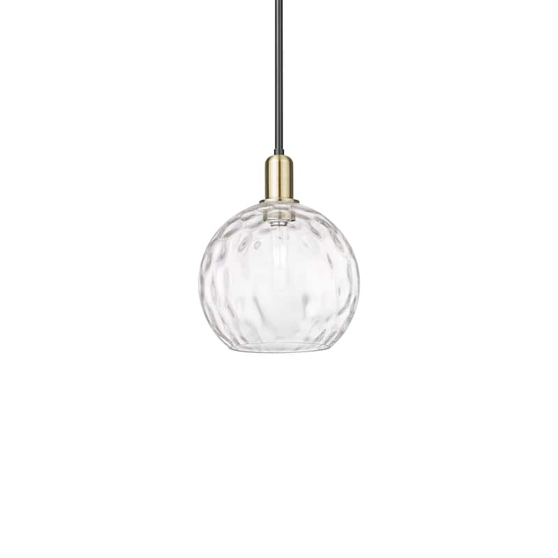 Innovations Lighting 716-1S-13-10 Athens Water Glass Pendant Athens - Black Antique Brass / Clear Water Glass