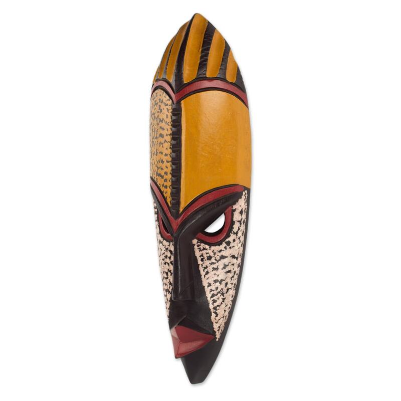 Novica Handmade Brave Heart African Wood Mask