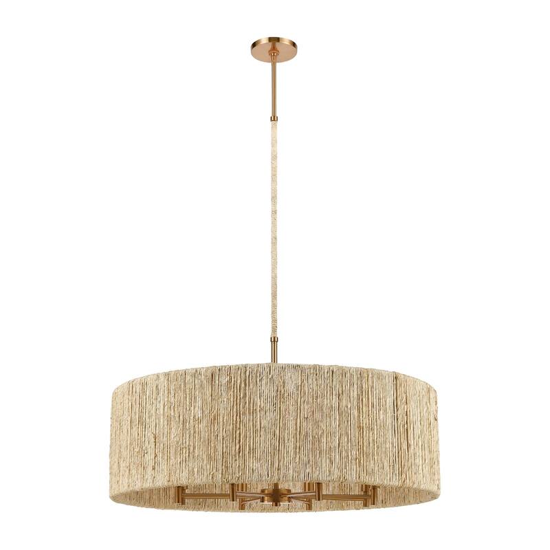 Abaca Rope Chandelier in Satin Brass
