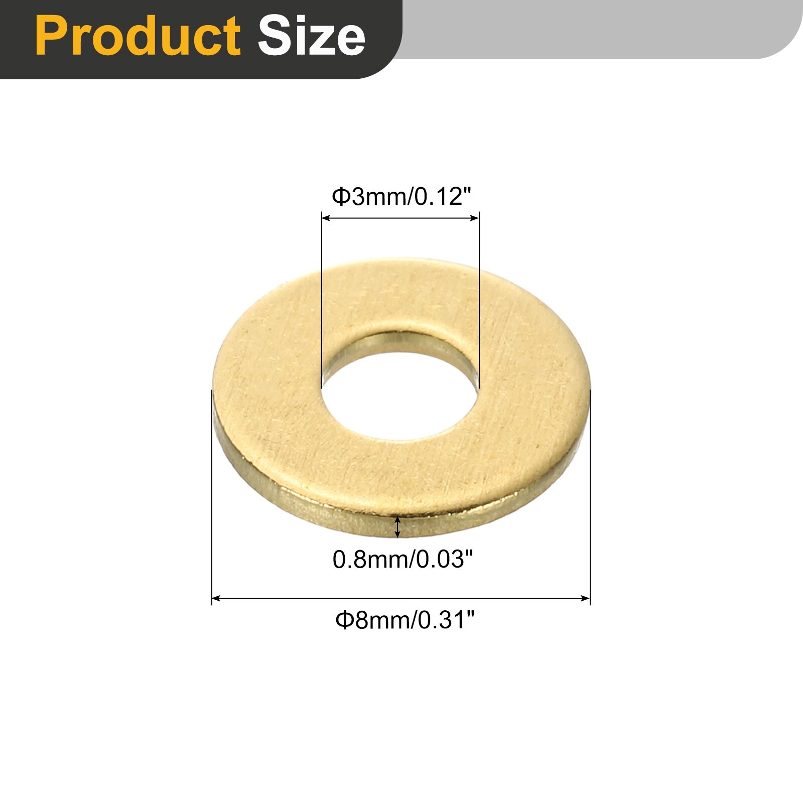 Flat Washer, Brass Ring Flat Washers Metal Sealing Gasket Ring for Screws Bolts Nuts