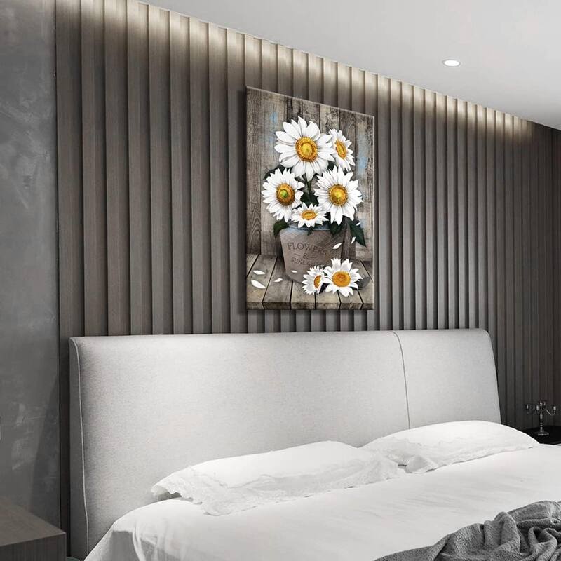 White Sunflower Wall Art Decor