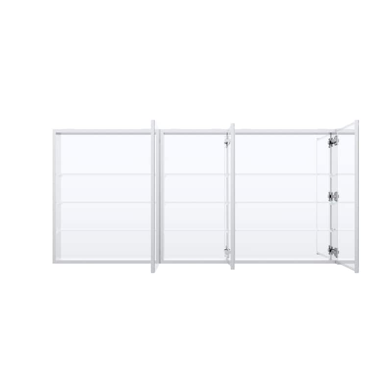 56''/64''W X 30''H Recessed Or Surface Wall Mount Bathroom Medicine Cabinet With Adjustable Glass Shelves