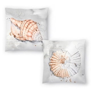 Blush Shell Ii and Blush Shell I - Set of 2 Decorative Pillows
