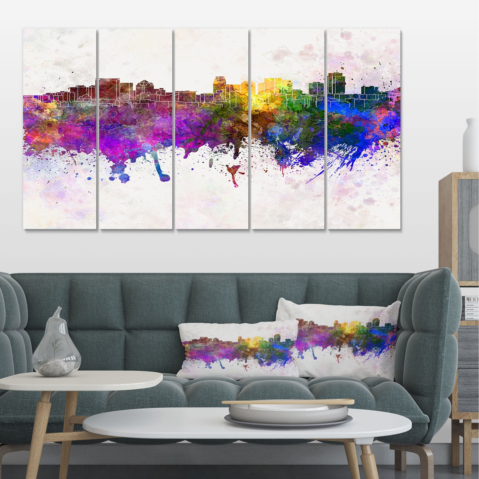 Designart "Salt Lake City Skyline" Cityscape Canvas Artwork - Picture 16 of 20