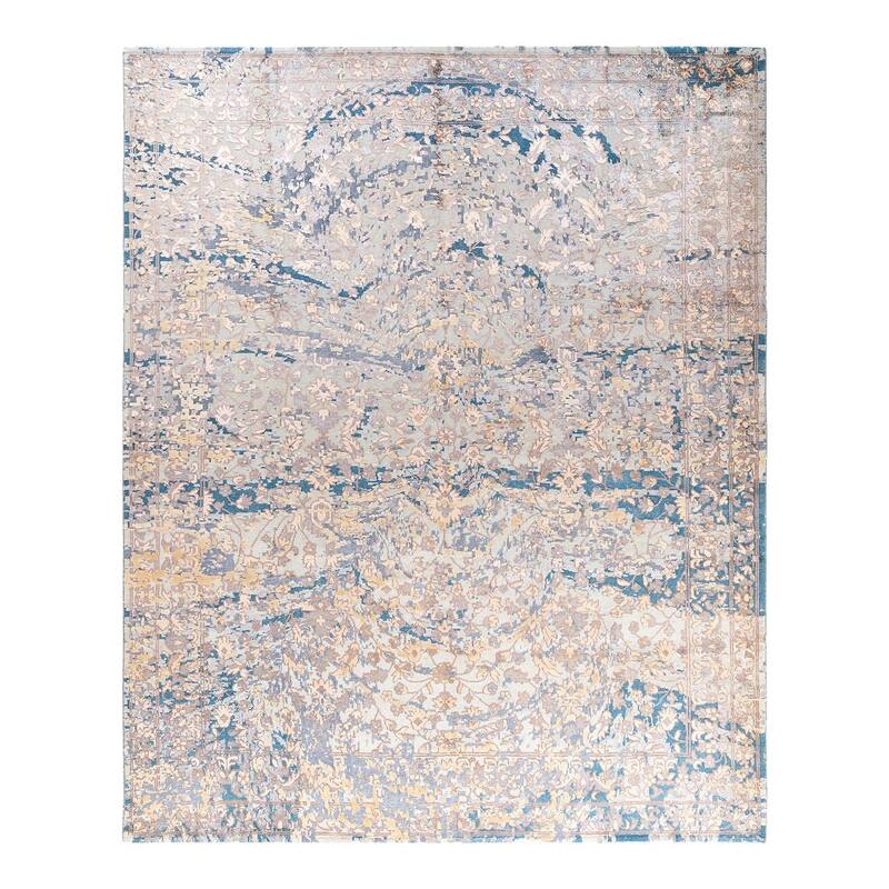 Ikat One-of-a-Kind Hand-Knotted Area Rug - Gray, 8' 2" x 10' 1" - 8' 2" x 10' 1"