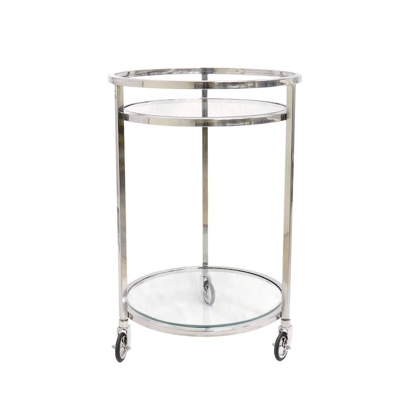 Pasargad Home Blake Stainless Steel & Lucite Serving Table - W21.7"xD21.7"xH31.5"