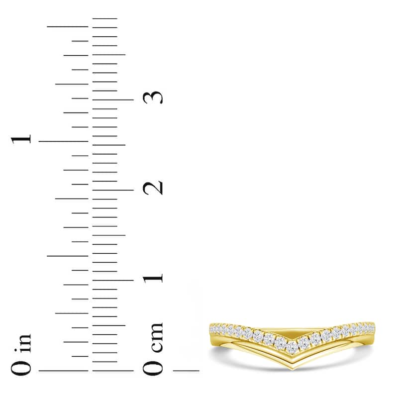 1/6ct TDW Diamond Contour Wedding Band in 10K Gold for Women