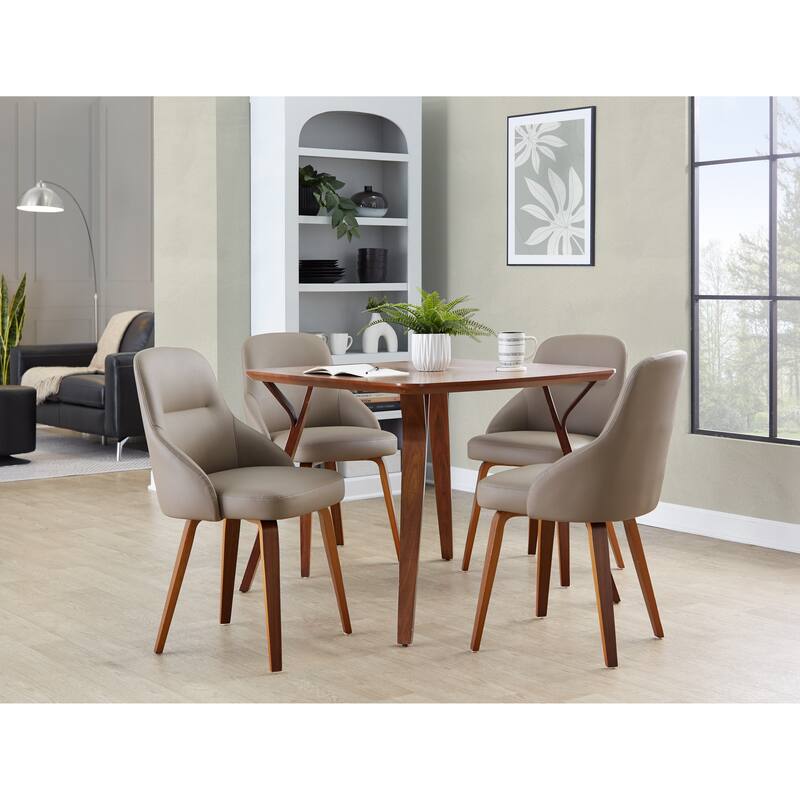 Carson Carrington Yvette Upholstered Chair with Walnut Bent Wood Legs (Set of 2)