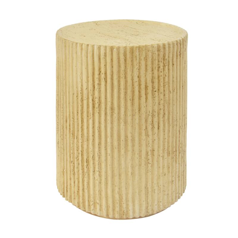 MGO Cylindrical Side Table with Wood-like Texture, Antique Brown