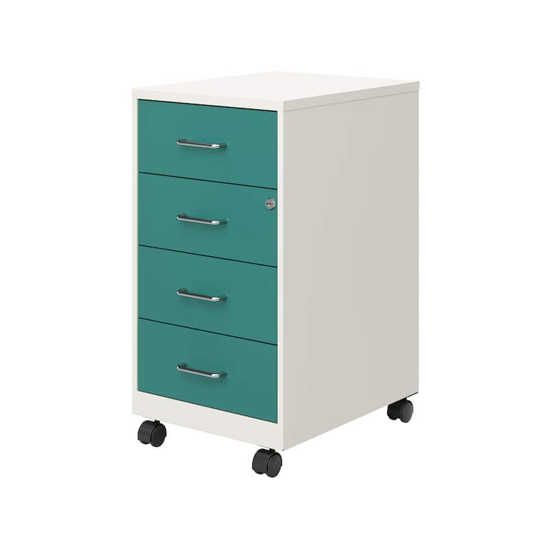 Space Solutions 18" Deep 4-drawer Mobile Organizer Cabinet,Pearl White