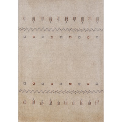 Hand Knotted Oriental 100% Wool Carpet Tribal Tribal Beige & Ivories Gabbeh Area Rug - 3' 0'' X 2' 0''