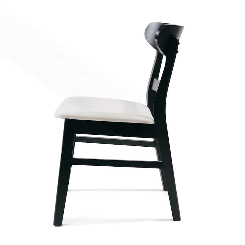 Stylish Set of Two Mid-Century Dining Chairs with Upholstery and Sturdy Legs