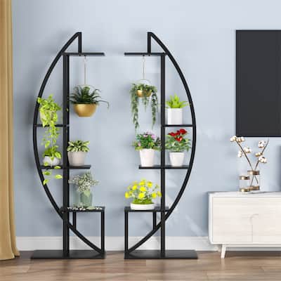 Plant Stand Pack of 2,Wooden Plant Flower Display Stand