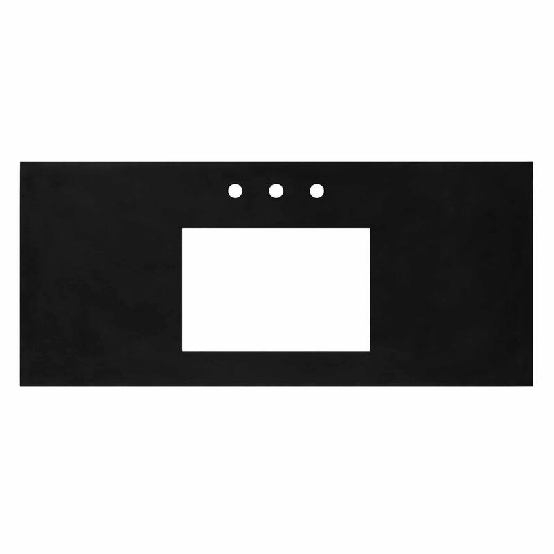 NativeStone Concrete Vanity Top - Rectangle Sink Cutout with 8" Widespread Faucet Holes (Top Only) - 48.5" - Charcoal