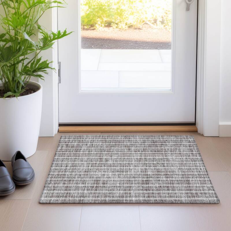 Premium Washable Super Soft Stripe Mayfield Rug - Taupe - 1'8" x 2'6"
